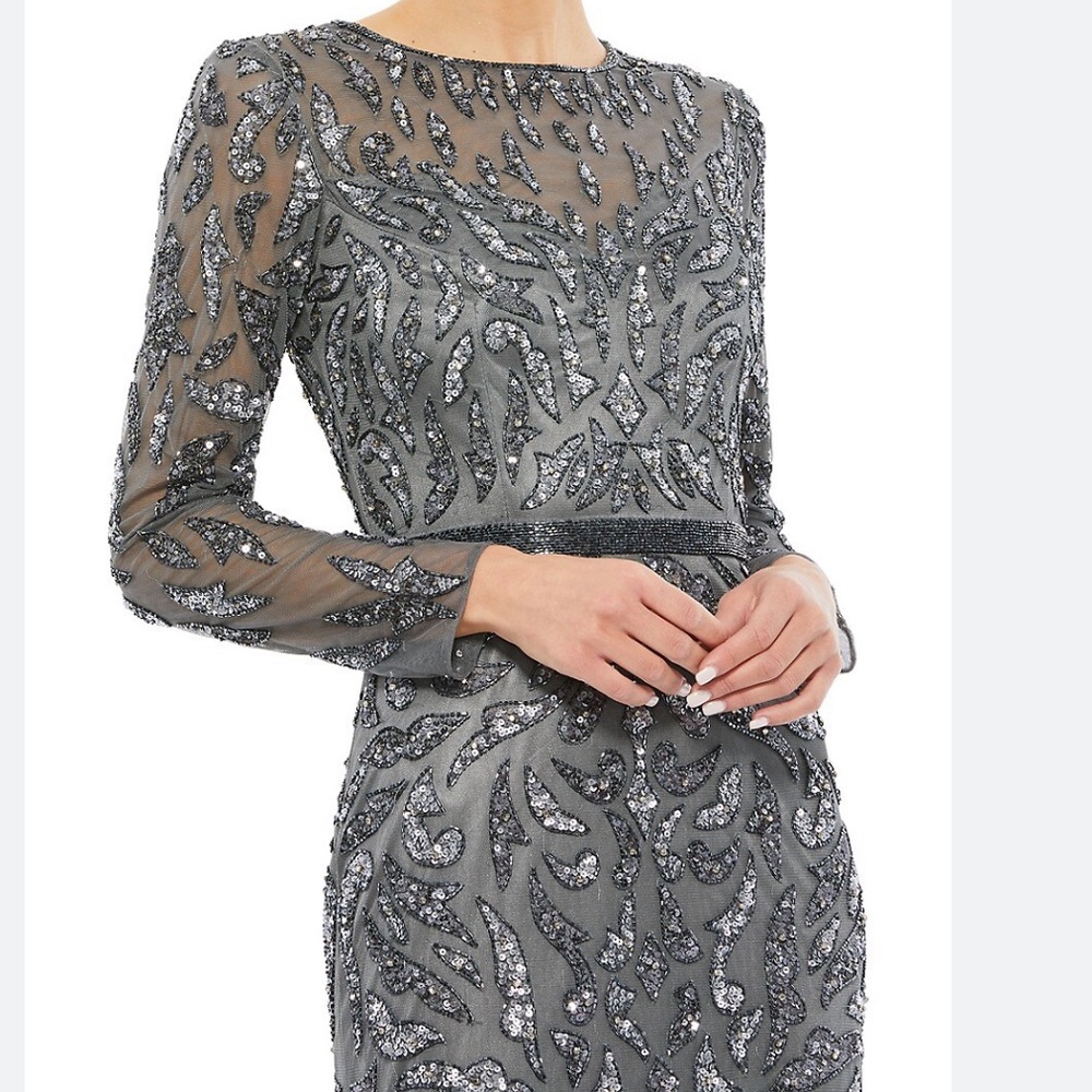 MAC DUGGAL Embellished Illusion Sheath Dress New w TAGS $498 MSRP